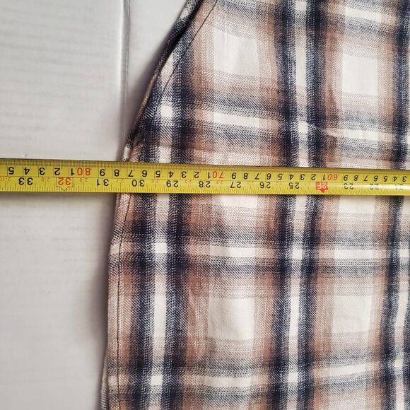 Rainforest Signature Brushed Flannel Shirt Mens XL White/Brown Plaid $125 - Picture 8 of 9